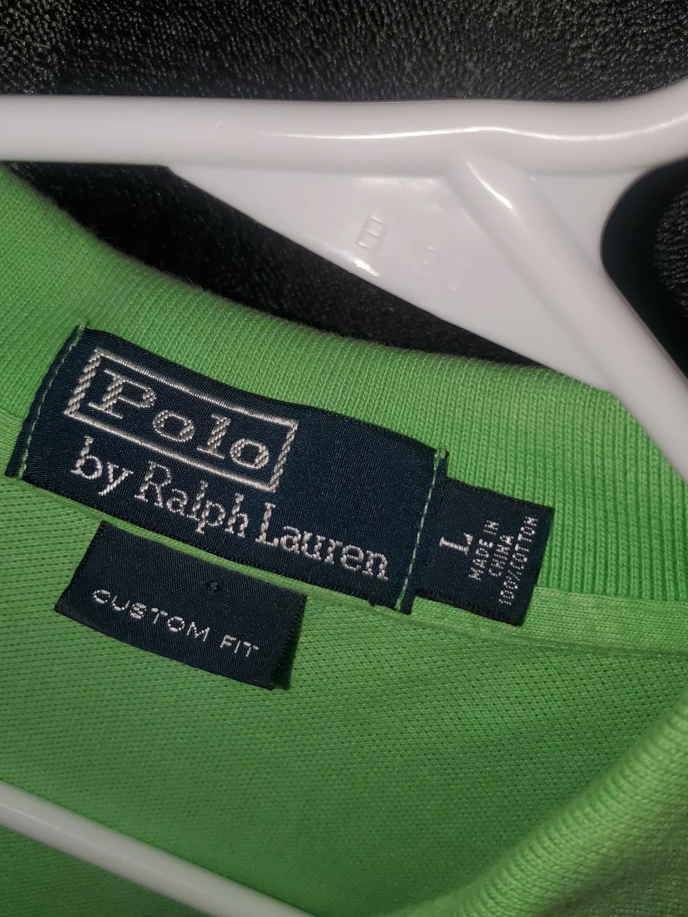 Polo SZ LG By Ralph Lauren Men’s Bright Green Custom Fit Quarter Button Shirt